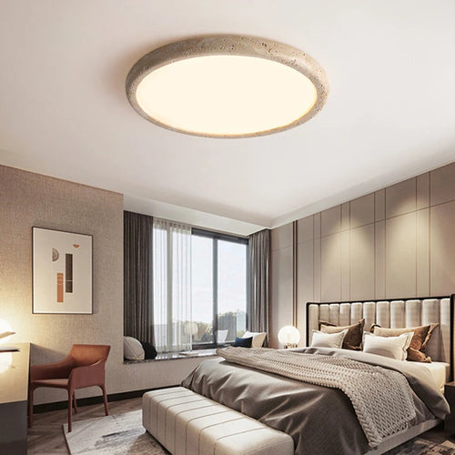 minimalist style natural stone LED ceiling light - vue 5 sur 7