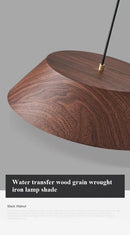 Nordique imple noyer Grain couleur bois Grain LED lustre japonais salle à manger barre lampe Wabi Sabi Art café table suspension