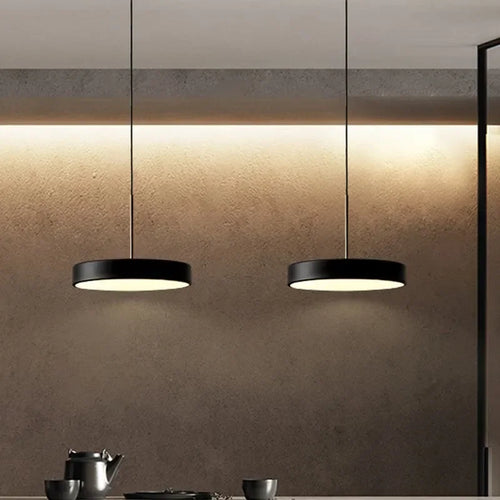 Nordic multicolour LED disc pendant light - vue 3 sur 9