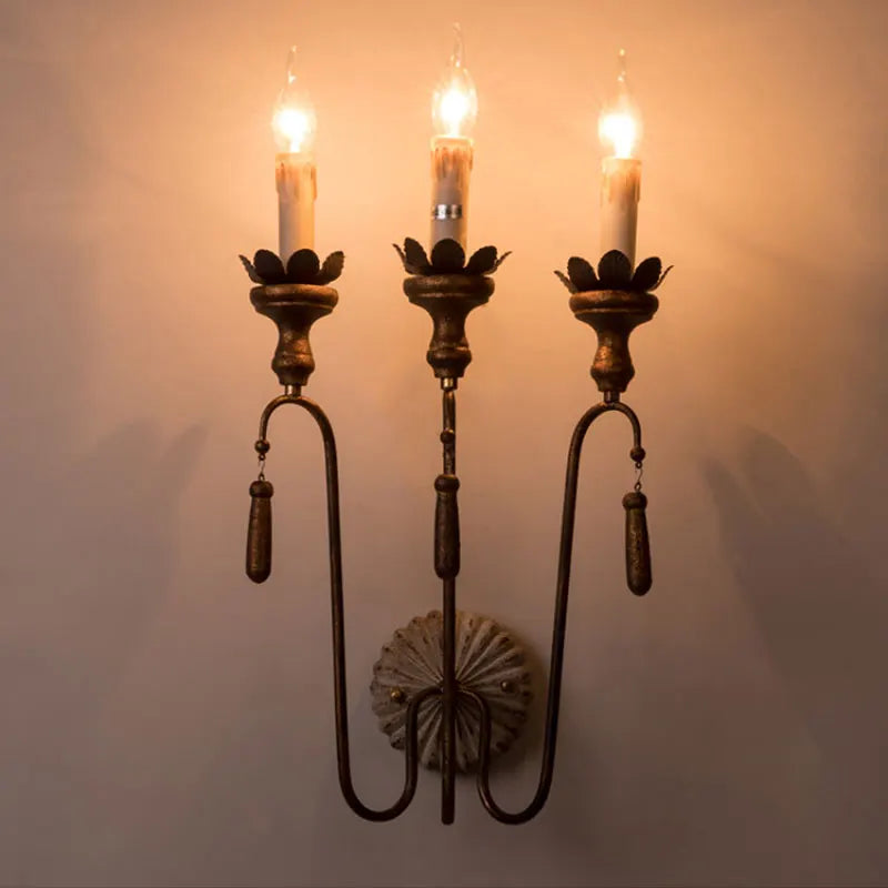 applique murale rétro bois style américain rural pour villa - vue 8 sur 7