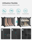 SONGMICS 6-Compartment Shoe Rack, Modular Storage Shelf, 30 x 40 x 30 cm Compartment, with Door