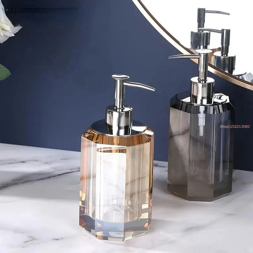 distributeur de savon liquide en cristal transparent pour salle de bain - vue 2 sur 6