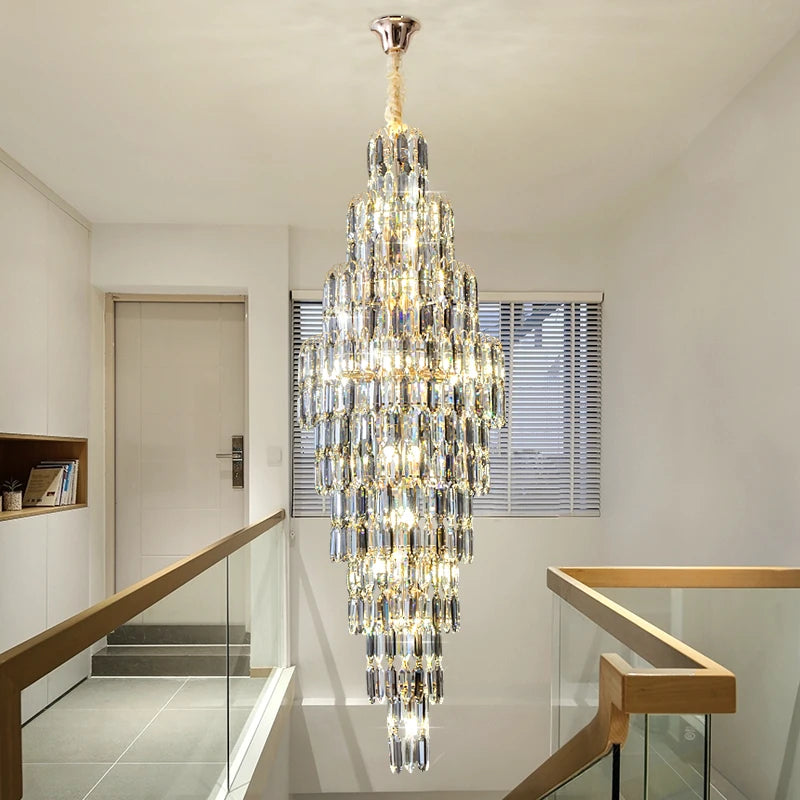 lustre en cristal pour escalier et halls d'hôtel - vue 4 sur 25
