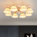 lustre moderne nordique en bois parapluie plissé pour maison