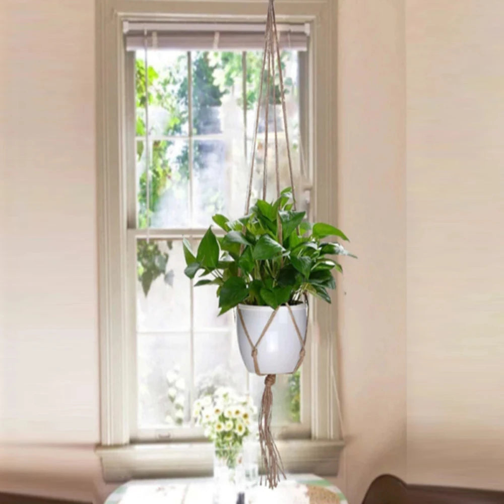 cintre à plantes en macramé pour intérieur et extérieur - vue 9 sur 8