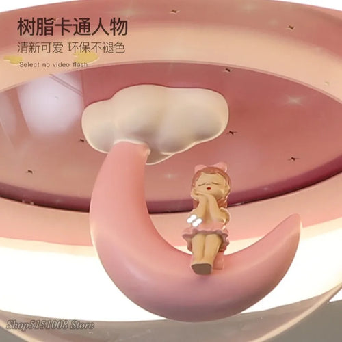 Dessin animé lune LED lustre plafonnier maison enfant fille chambre d'enfant enfants princesse chambre décor moderne luminaires d'intérieur