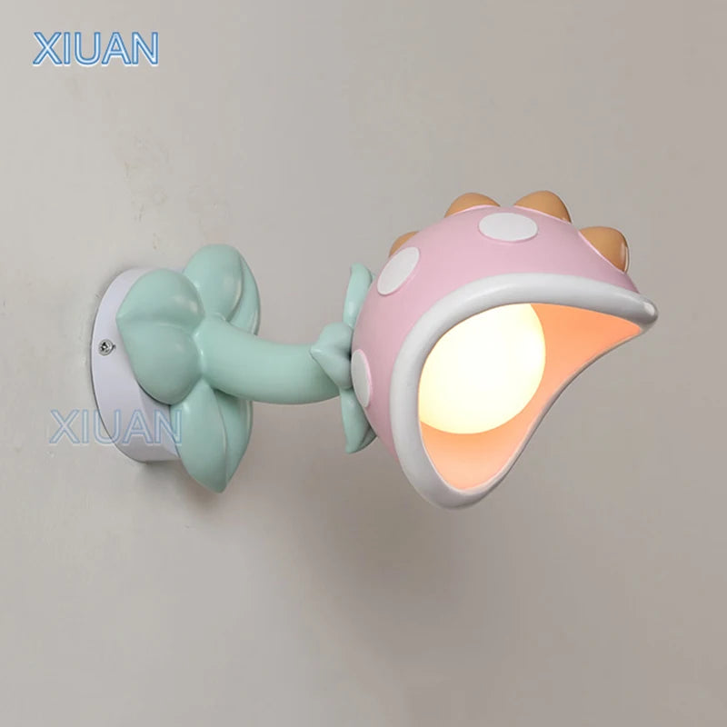 applique murale fleur pour éclairage chambre enfant en résine PE - vue 2 sur 7