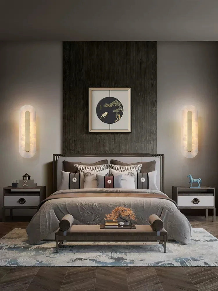 applique murale en marbre éclairage led décoratif pour intérieur moderne - vue 4 sur 12