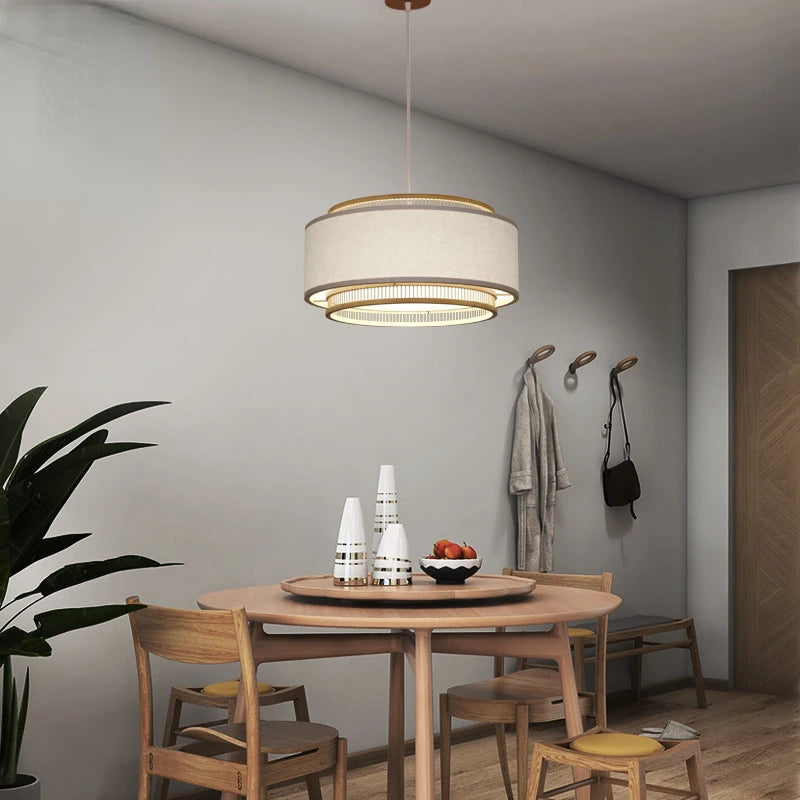 lustre en bambou style japonais pour intérieur zen