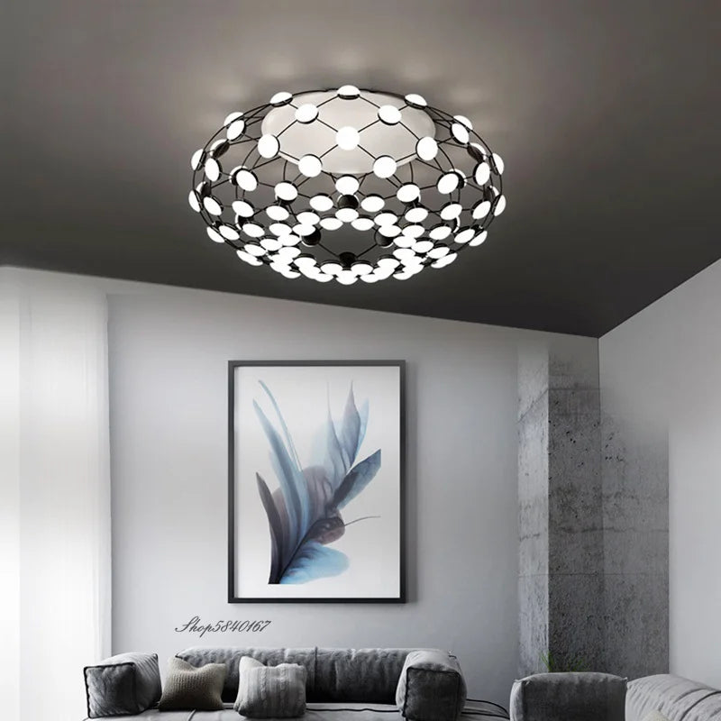 Postmoderne Créatif Noir Et Blanc Pièces D'échecs Suspension Lumière Grille Lustre Suspension Pour Salle à manger Salon Lumière Lampe À Led - vue 3 sur 9