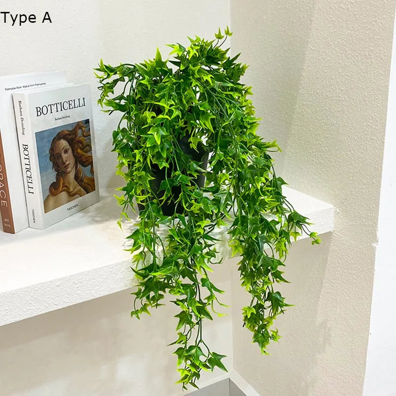 plante artificielle lierre décorative en feuille d'érable rouge - vue 8 sur 8