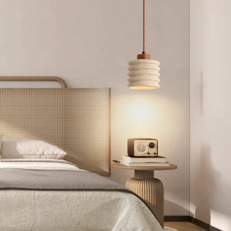 suspension en pierre naturelle rétro à led pour décoration intérieure