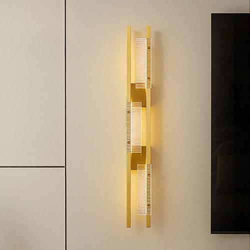 applique murale créative en cuivre à rayures minimalistes