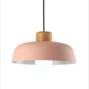 Suspension LED design nordique bois abat-jour aluminium décorative