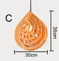 suspension en bois moderne style nordique goutte d'eau décorative idéale loft - vue 10 sur 11