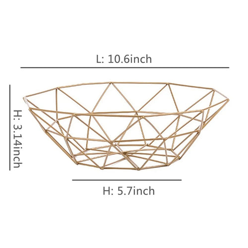 corbeille à fruits en métal pour rangement et décorations variées