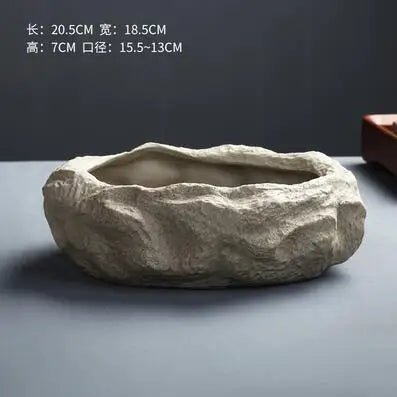 Ceramic Rock Mud Imitation Stone Tea Washing Pen Wash Tea Cups, Household Tea Set Accessories, Extra Large Basin - vue 11 sur 11
