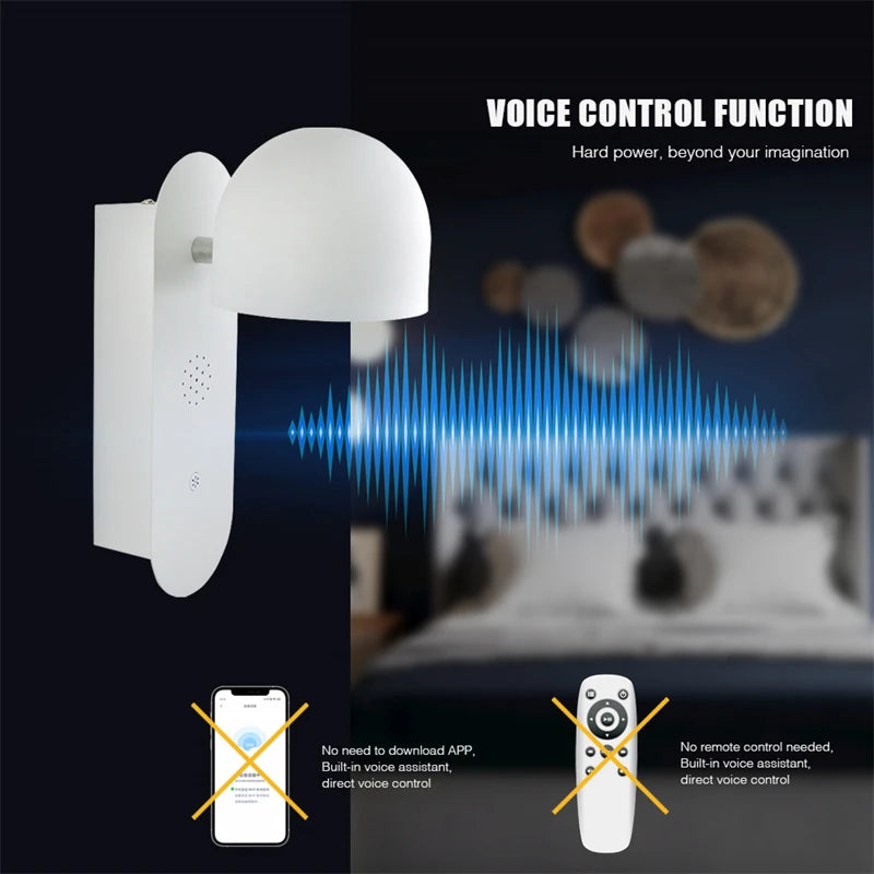 applique murale led intelligente rotative et réglable pour décoration intérieure - vue 6 sur 15
