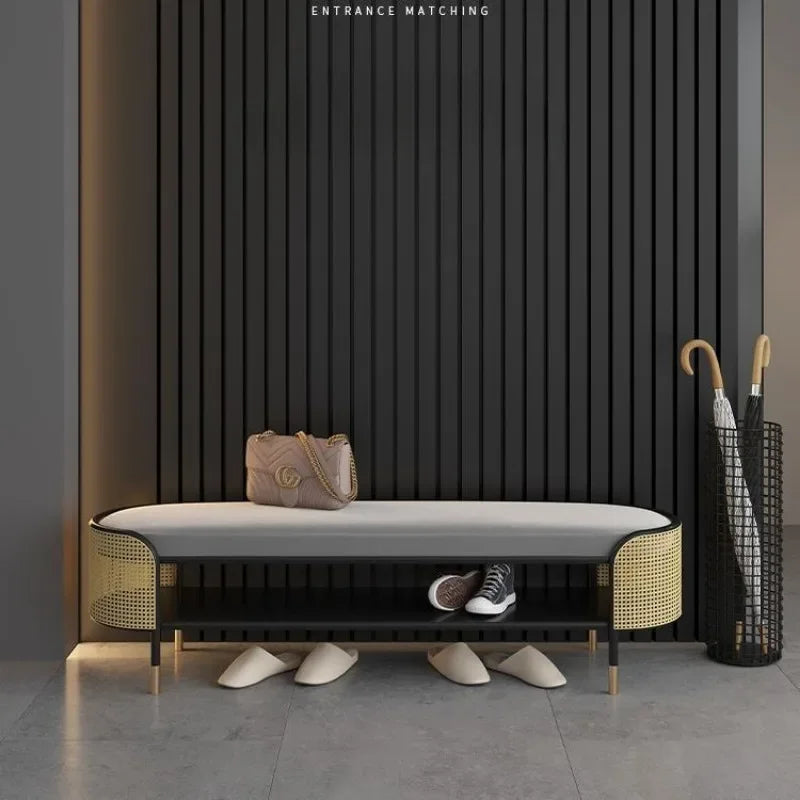 A Bench Can Be Sat At The Door of The Entrance Shoe Change Stool, Cabinet Can and Household Integrated Shoe Stool Furniture - vue 6 sur 11