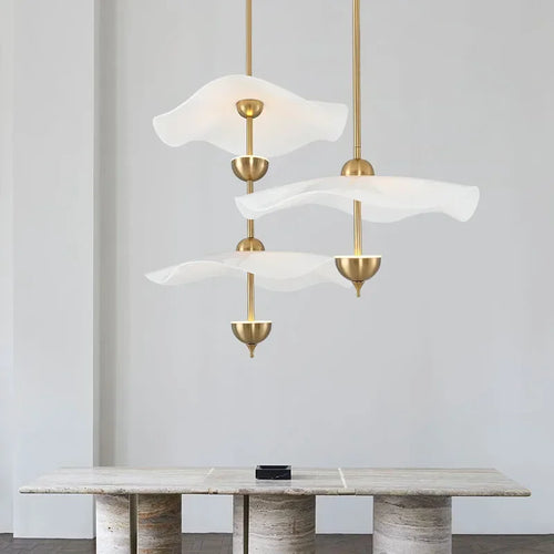 suspension moderne en forme de feuille de lotus style nordique décoratif - vue 6 sur 10