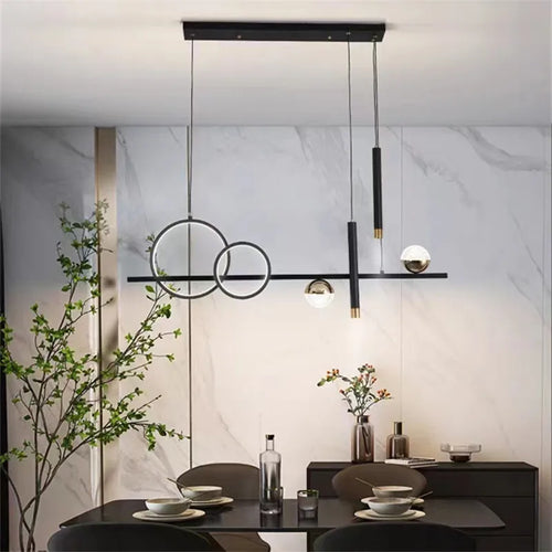 lustre linéaire nordique éclairage esthétique pour décoration intérieure - vue 2 sur 8