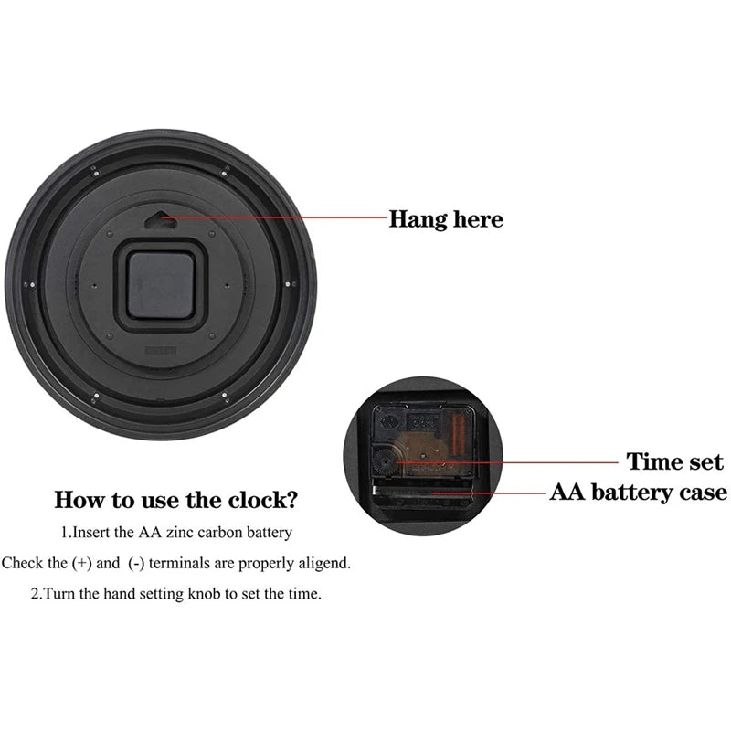 12inch Wall Clock,Retro Waterproof Clock with Displays Thermometer&amp;Hygrometer,Noise-Free Clock for Indoor/Outdoor - vue 5 sur 6