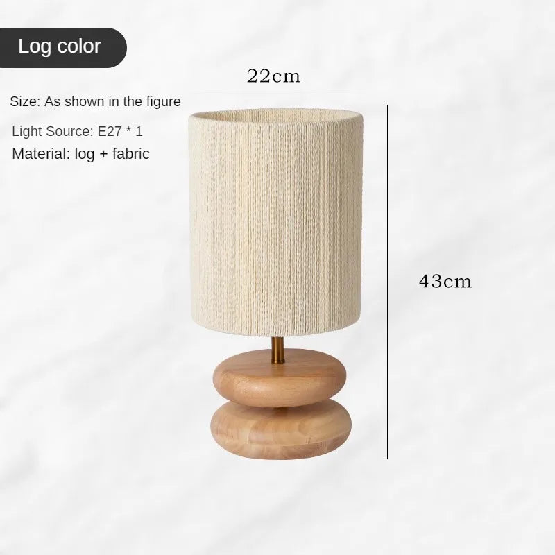 Solid Wood Design Creative Walnut Color Living Room, Study, Bedroom, Bedside, Japanese Style Atmosphere Decoration E27 Desk Lamp - vue 8 sur 10
