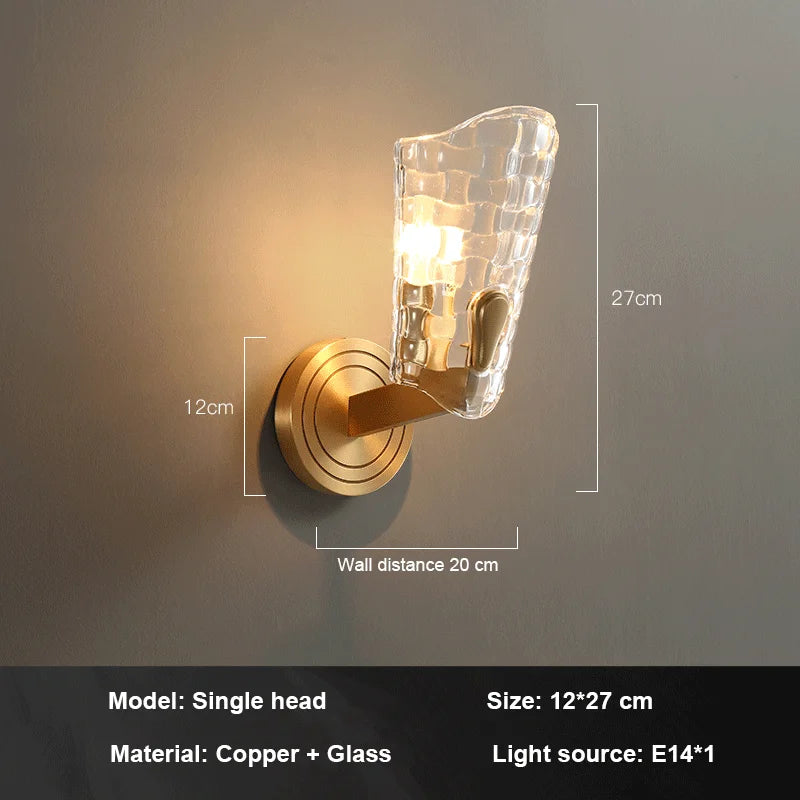 Vintage copper wall light for modern interior decor
