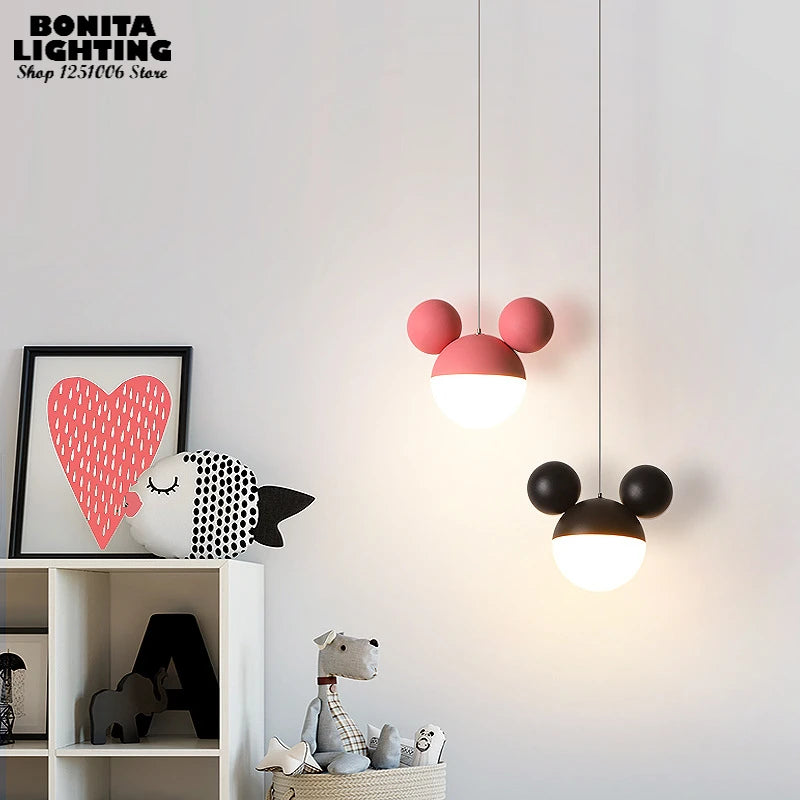suspension créative tête de souris design moderne pour enfants - vue 2 sur 7