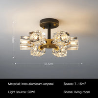 Plafonnier led en verre cristal luxe