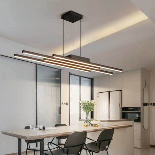 Modern minimalist Nordic LED aluminium chandelier - vue 4 sur 10