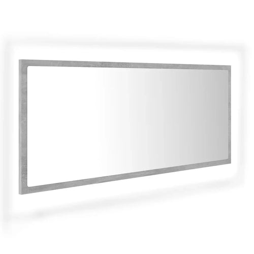 LED bathroom gray concrete 100x37cm acrylic, modern Dressing room furniture girl bedroom bedside cabinet storage vanity wardrobe - vue 3 sur 7