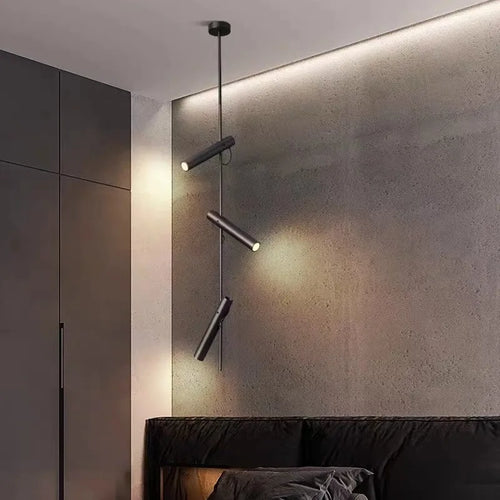 lustre led minimaliste en fer et acier rotatif 1/2/3 têtes