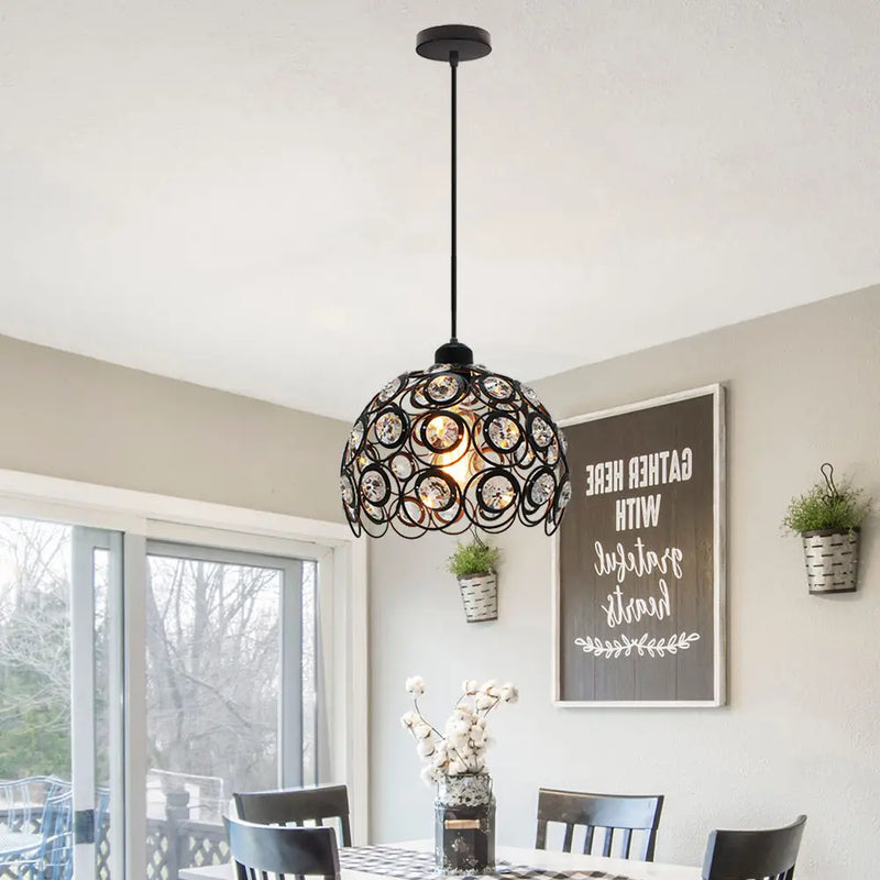 Suspension moderne avec abat-jour en cristal k9