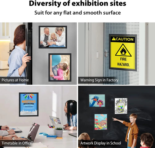 5Pack Magnet Picture Frame Children Art Picture Holder Wall Photo Organizer Display for Home Office Advertise,A3/A4/A6/30x30cm - vue 3 sur 9