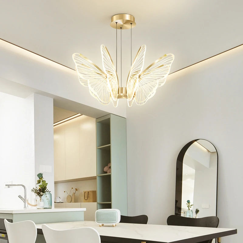Moonriver éclairage LED papillon lustres salon Table à manger suspension lampe Style moderne suspension pour la maison - vue 3 sur 10
