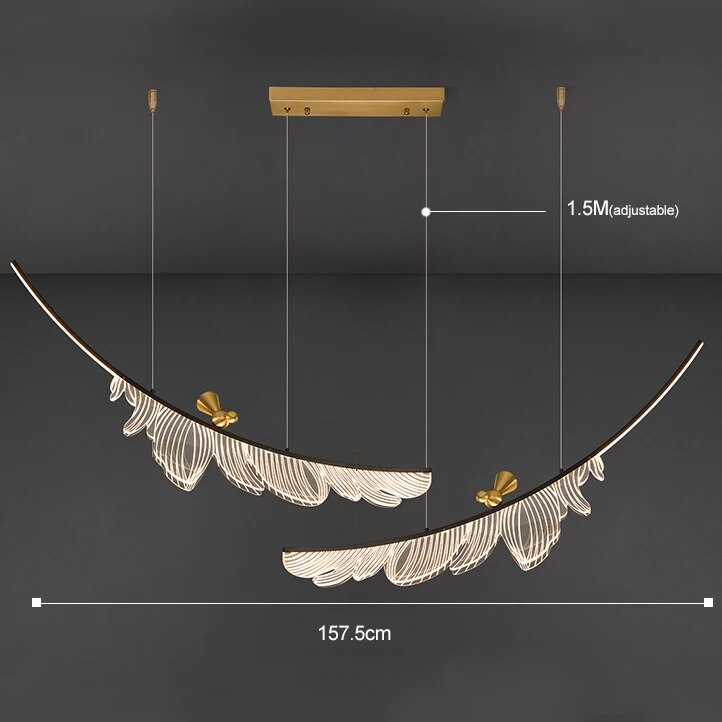 Lustre moderne en cuivre italien - vue 8 sur 9
