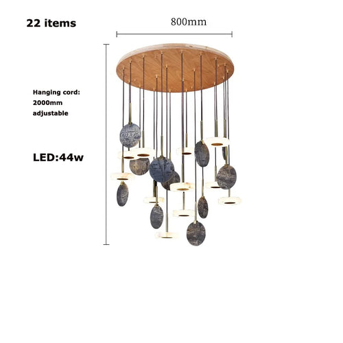 plafonnier en marbre et bois suspension modernes et élégantes