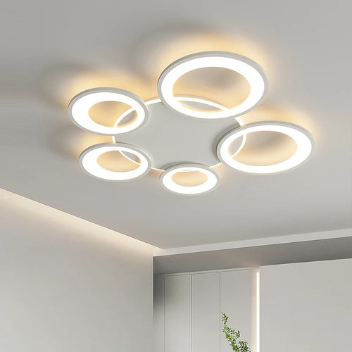 Modern minimalist ring-shaped remote-controlled chandelier - vue 4 sur 9