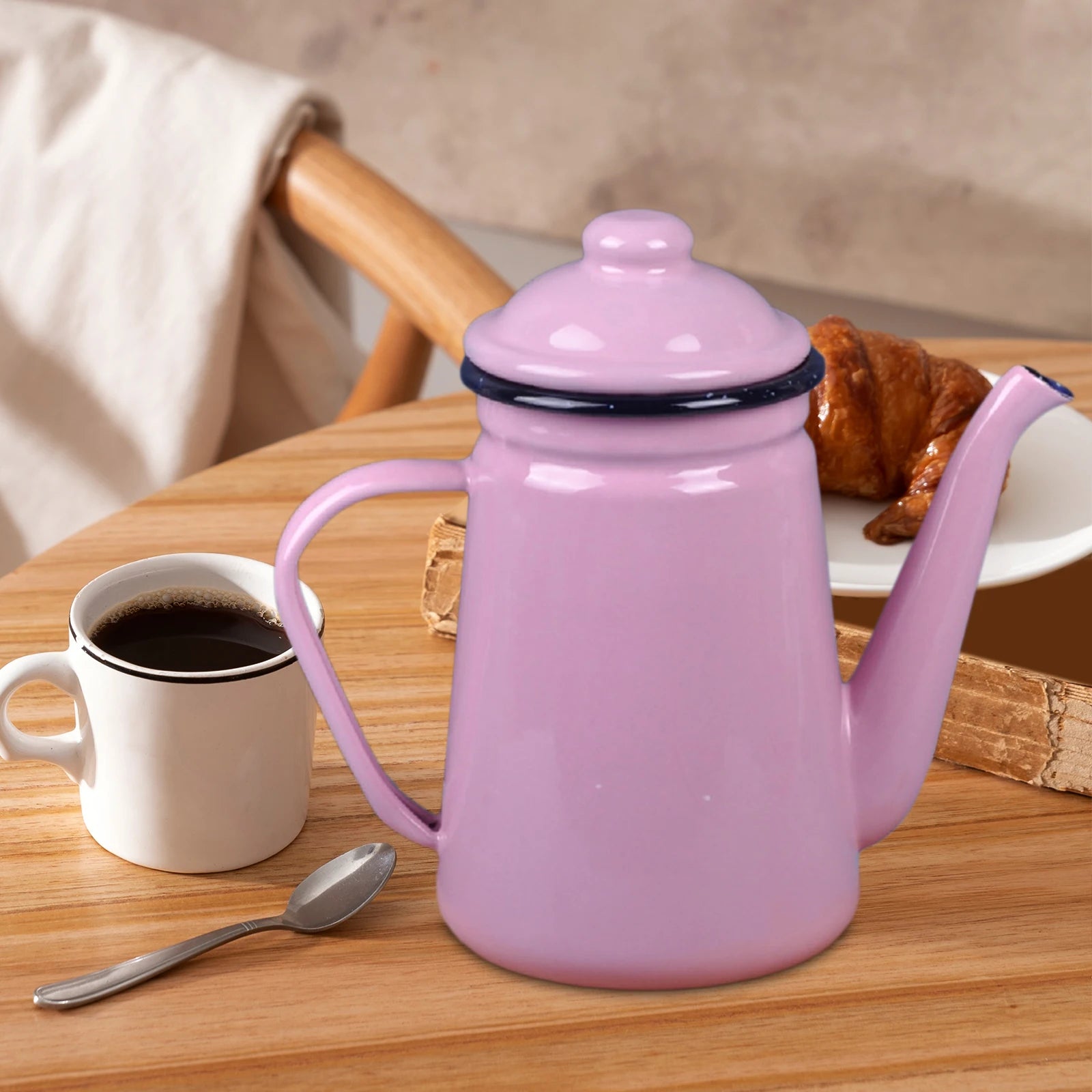 Cafetiere emaillee vintage avec poignee resistante 11l - vue 7 sur 7