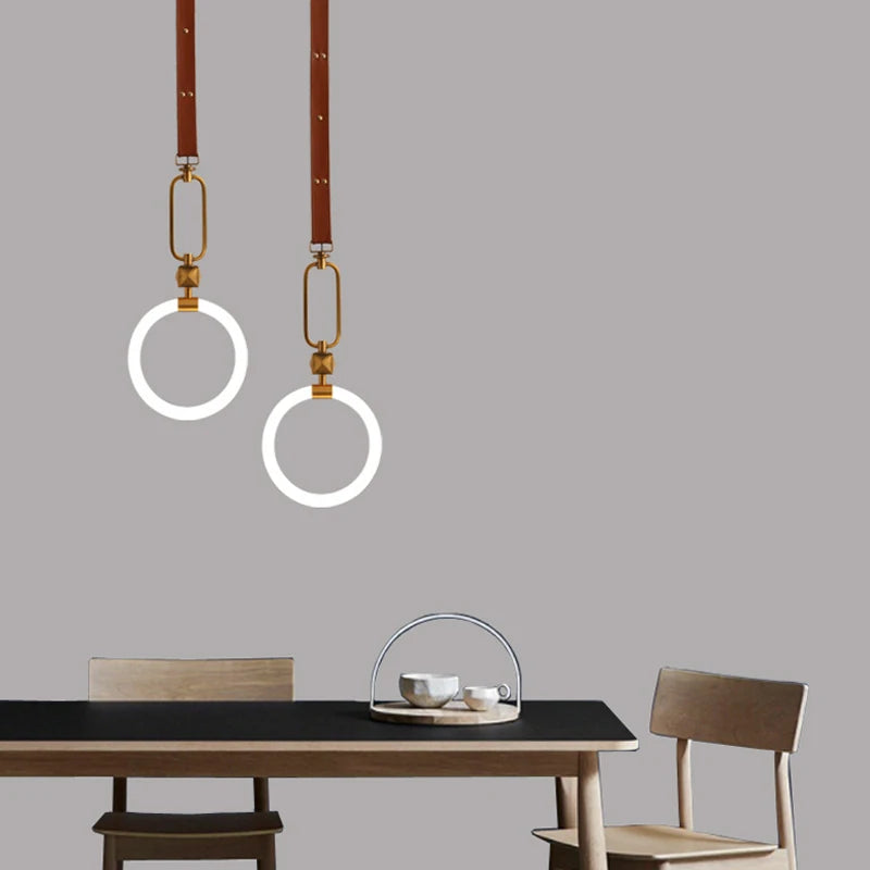 plafonnier à anneau simple design nordique lumineux suspendu intérieur - vue 6 sur 7