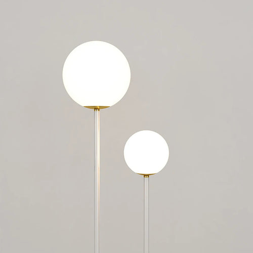 lampadaire simple en métal avec 3 gradations et verre