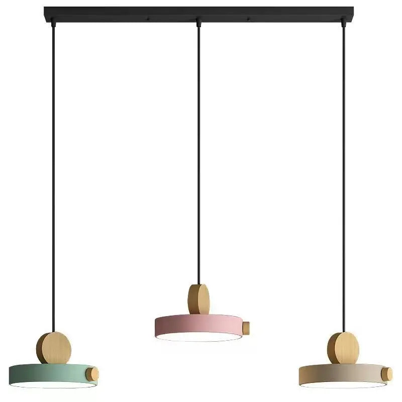 LED Iron Pendant Light for Dining Room, Round Disc, Long Strip, Bedside Nightlight, Study Living Room, Simple Decor, Coffee Bar - vue 7 sur 14