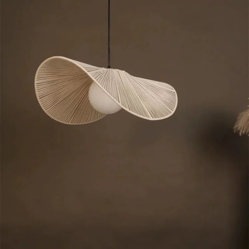 suspension japonaise en rotin style wabi sabi pour décoration moderne - vue 6 sur 10