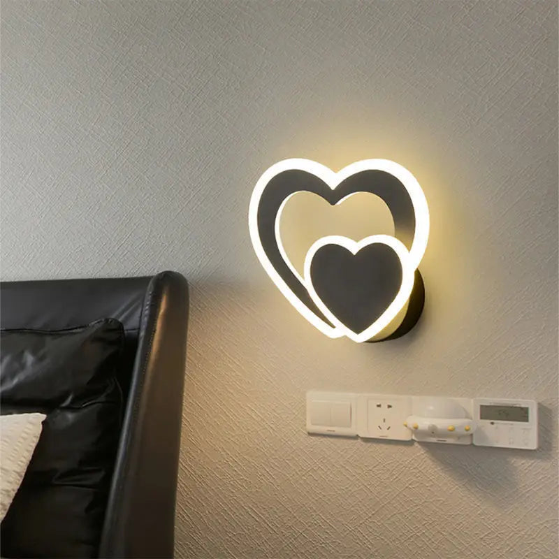 applique murale led simple design coeur nordique moderne - vue 3 sur 8