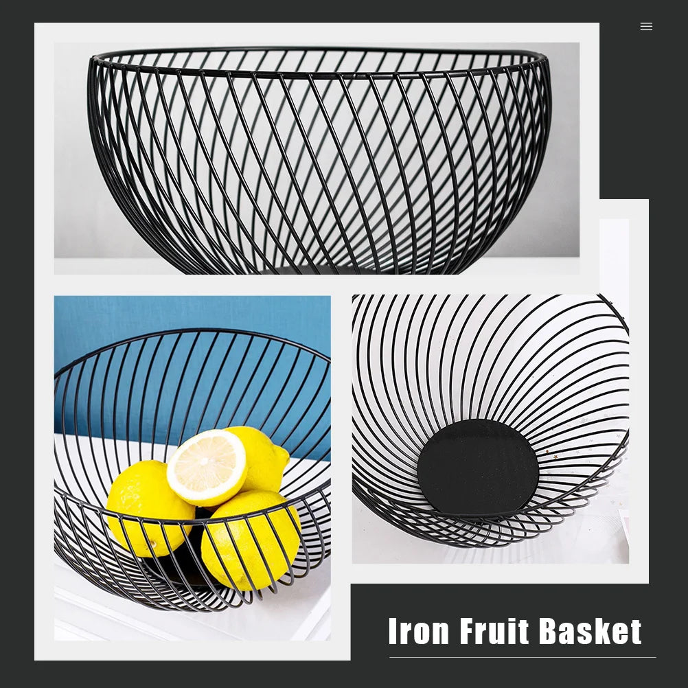 panier à fruits en métal empilable pour rangement et service - vue 7 sur 7