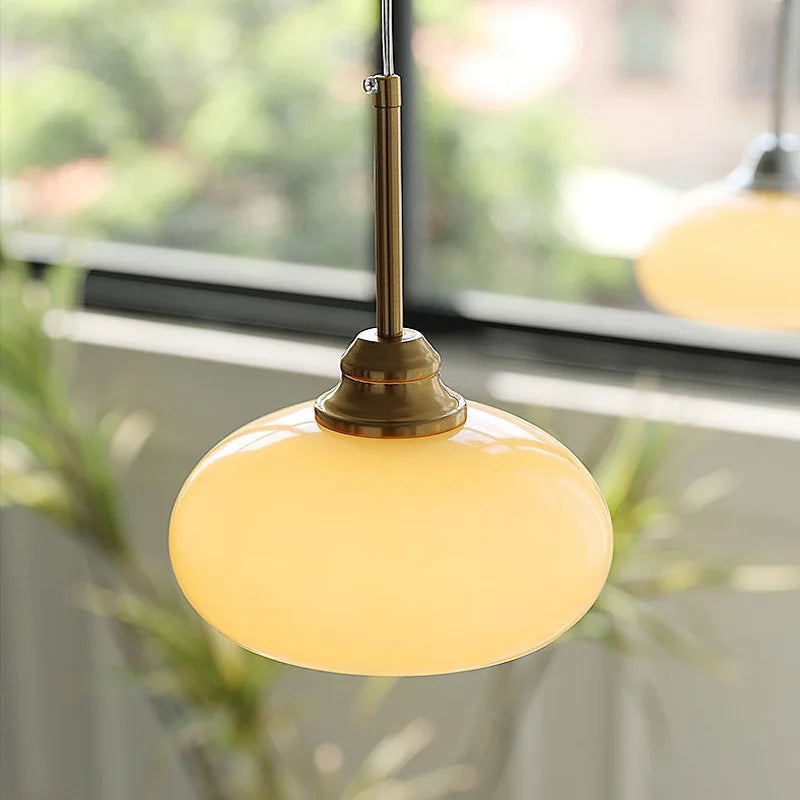 Suspension nordique blanc lait moderne Bauhaus Suspension pour cuisine salle à manger Suspensions décoration de la maison - vue 4 sur 10