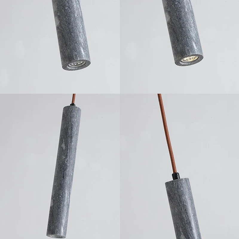 Suspension cylindrique en marbre naturel led minimaliste - vue 7 sur 6