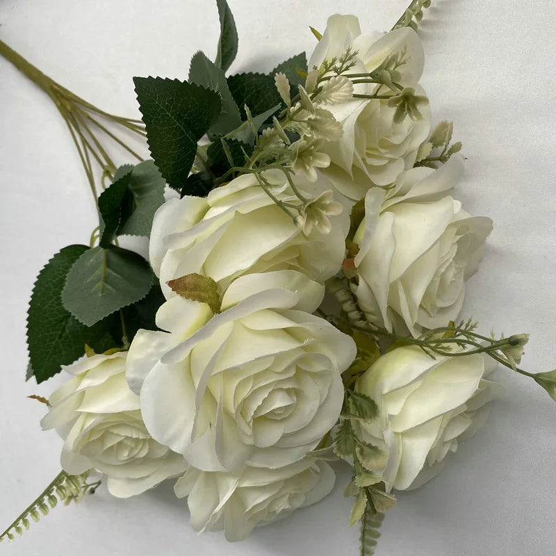 bouquets de roses artificielles pour décoration intérieure et extérieure - vue 7 sur 17