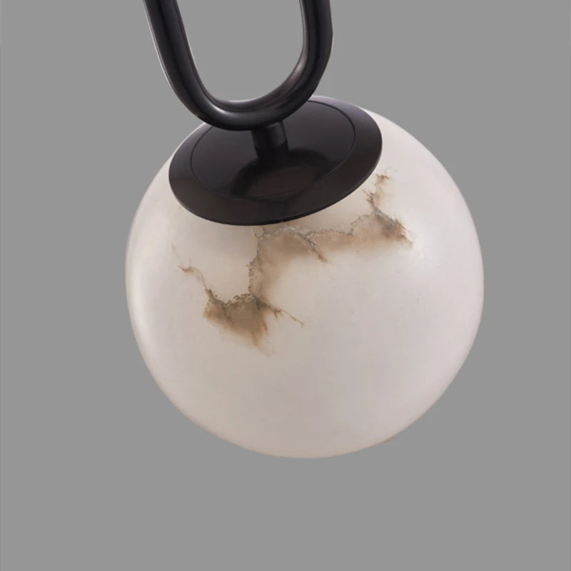 suspension led en laiton et marbre naturel décorative réglable